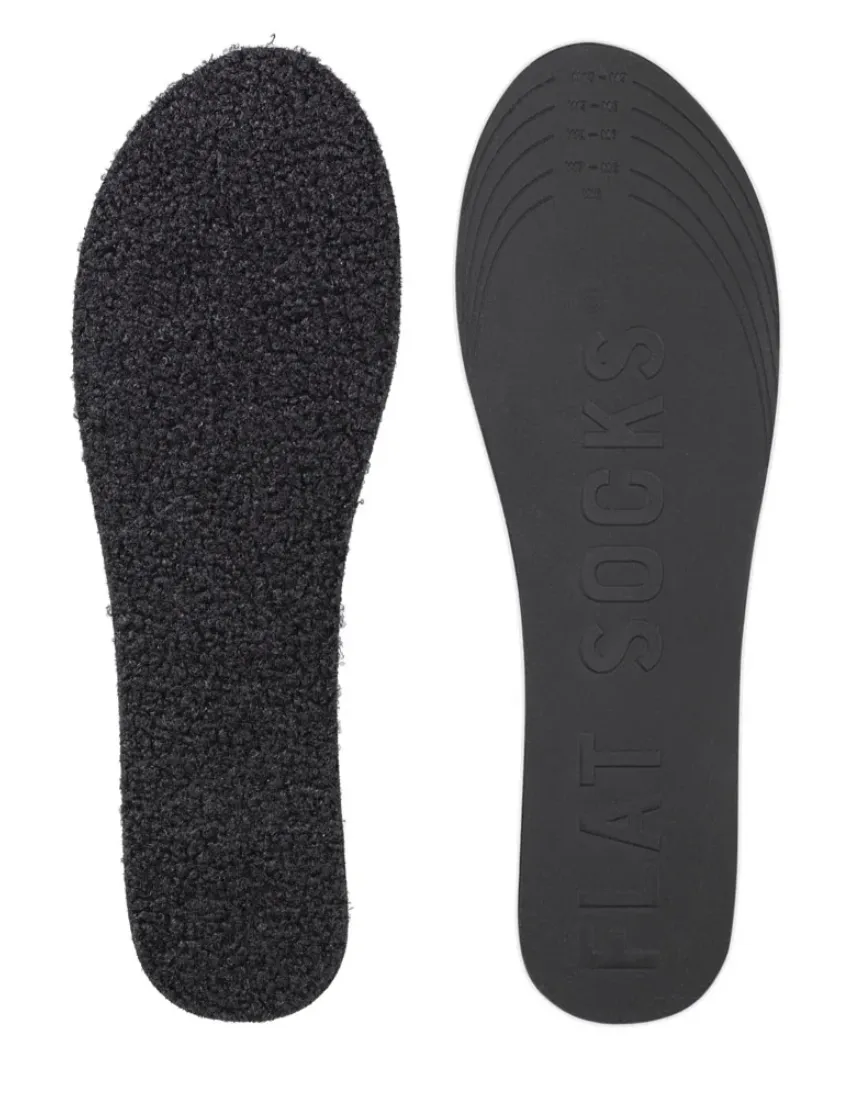 UNISEX FLAT SOCKS CURLY PILE | BLACK