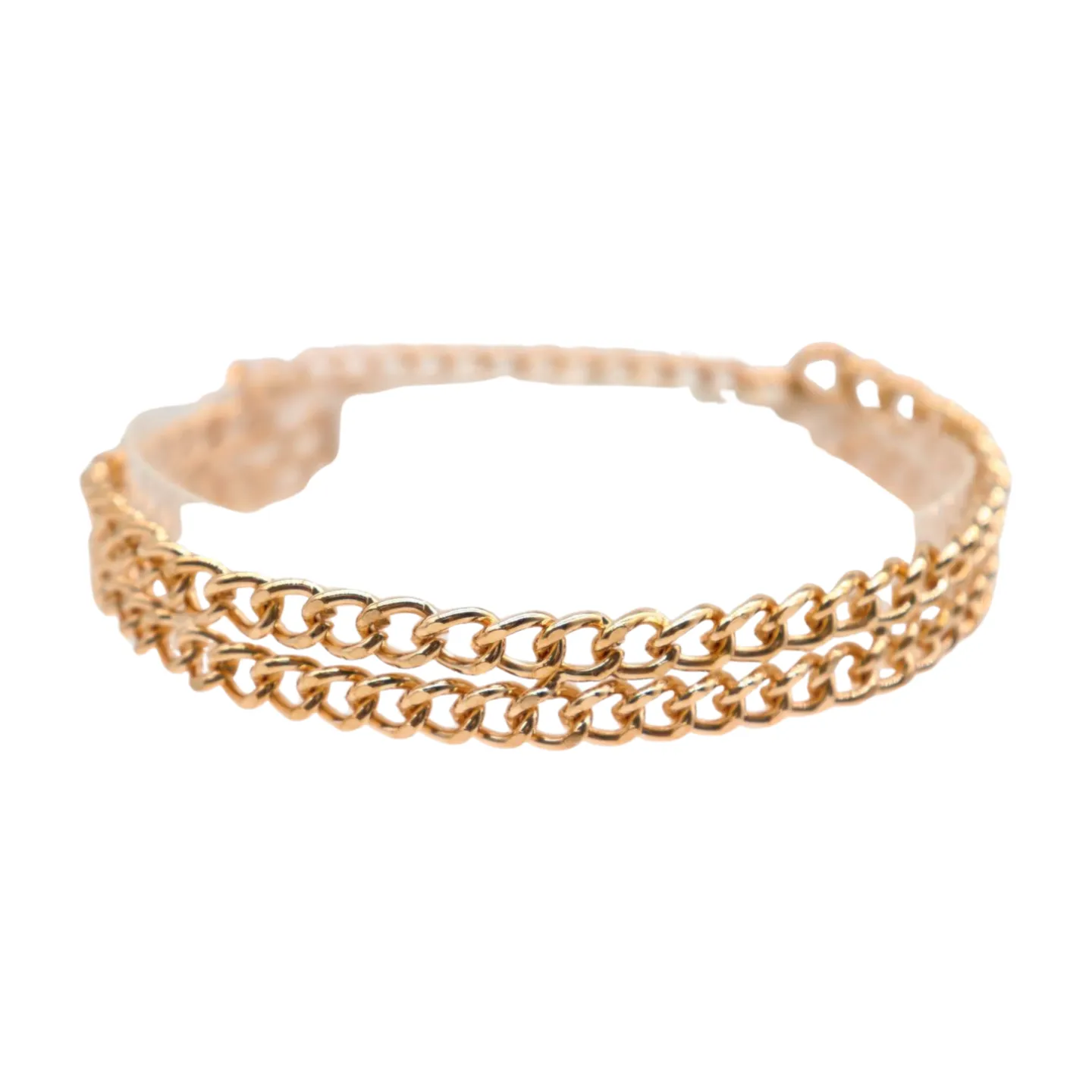 Women Gold Metal Chain Double Strand Boot Bracelet Shoe Charm
