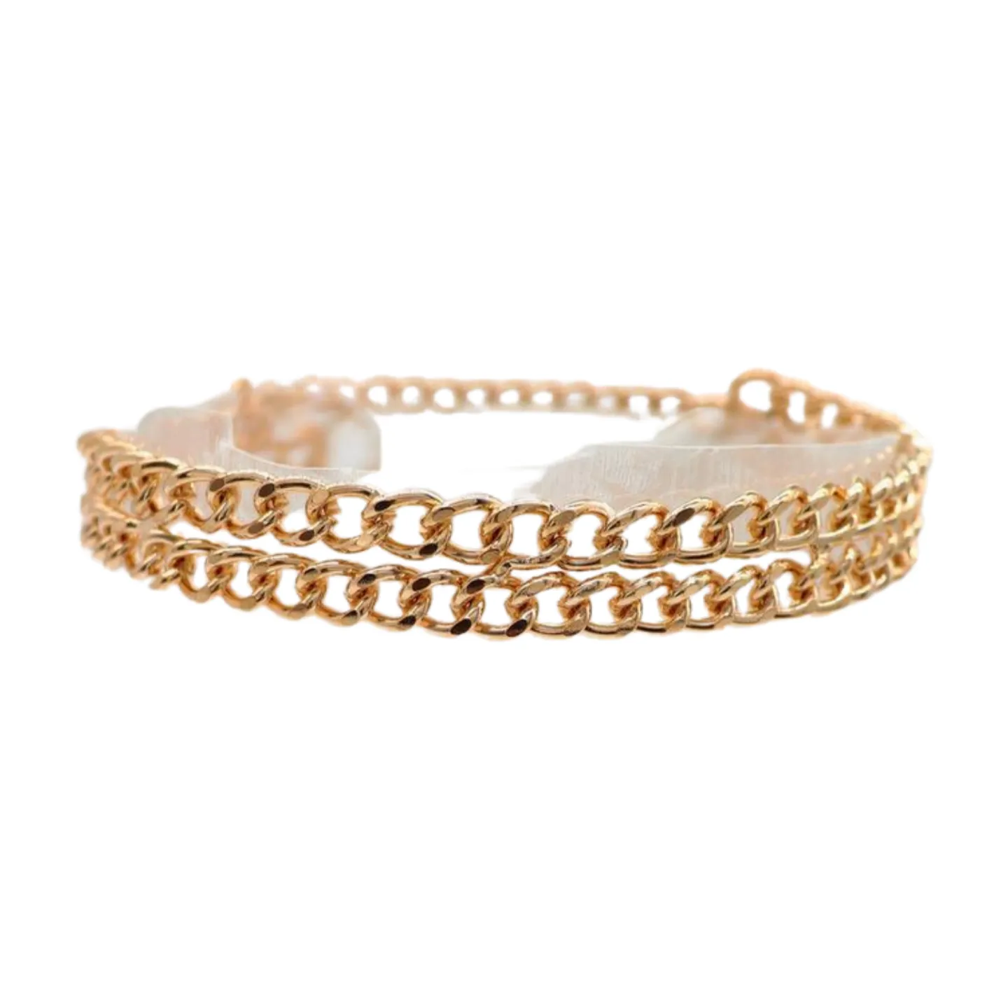 Women Gold Metal Chain Double Strand Boot Bracelet Shoe Charm
