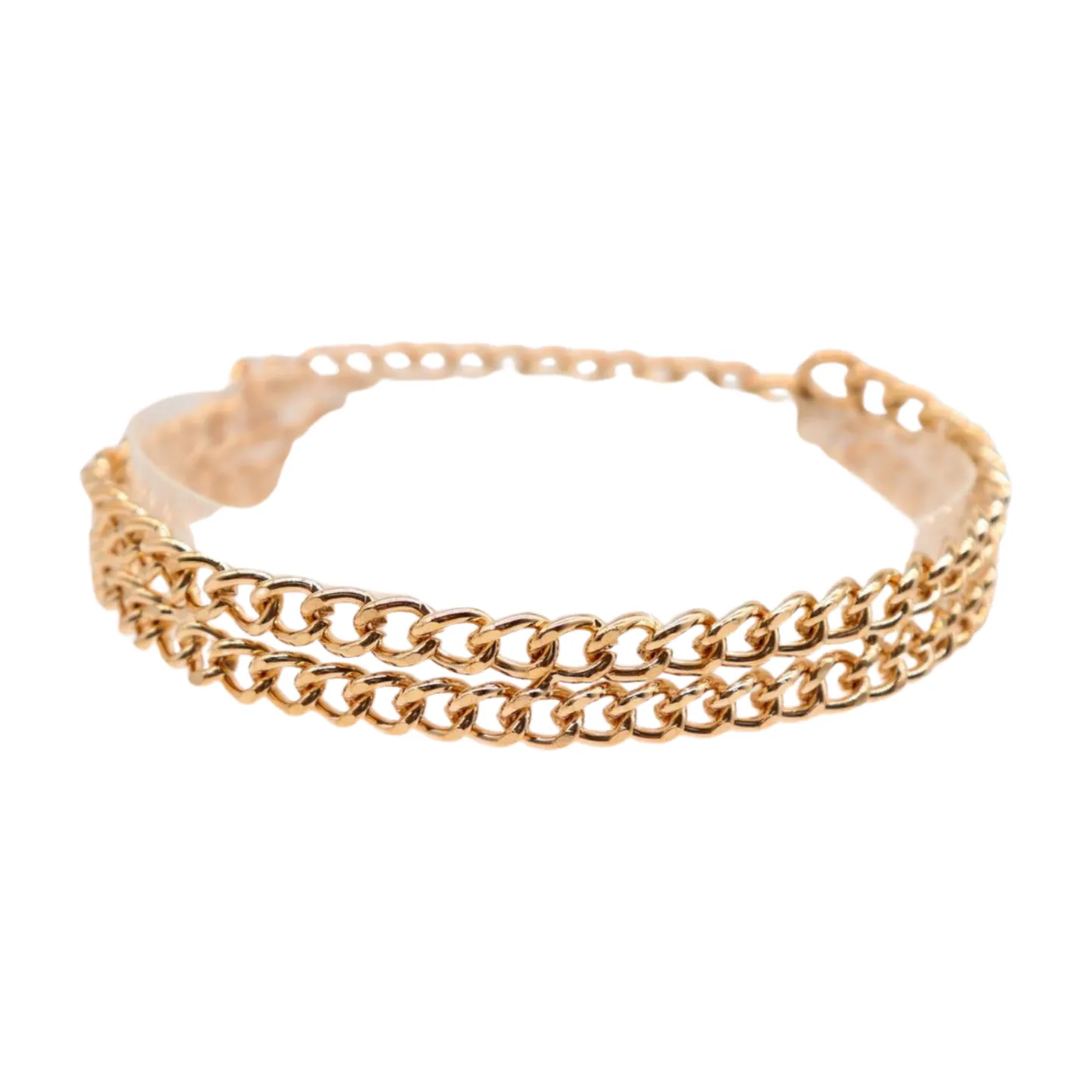 Women Gold Metal Chain Double Strand Boot Bracelet Shoe Charm