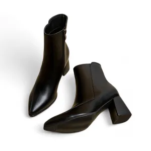 Women's Classic Ankle Boots | Block Heel, Side Zip Closure, Comfortable Fit, Durable Material