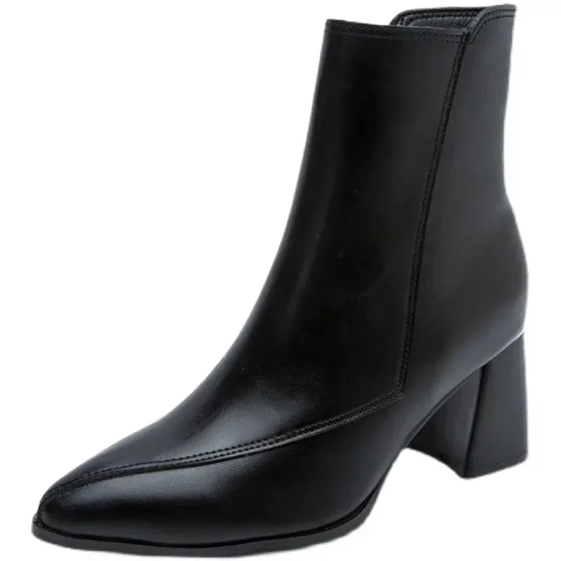 Women's Classic Ankle Boots | Block Heel, Side Zip Closure, Comfortable Fit, Durable Material