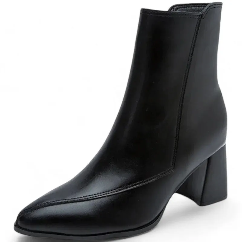 Women's Classic Ankle Boots | Block Heel, Side Zip Closure, Comfortable Fit, Durable Material