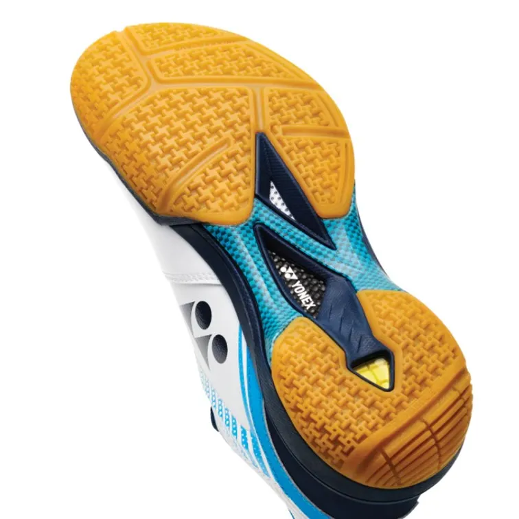 Yonex Power Cushion 65 Z3 Men's White & Ocean Blue Indoor Court Shoes